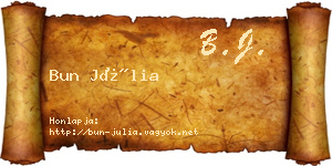 Bun Júlia névjegykártya