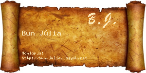 Bun Júlia névjegykártya
